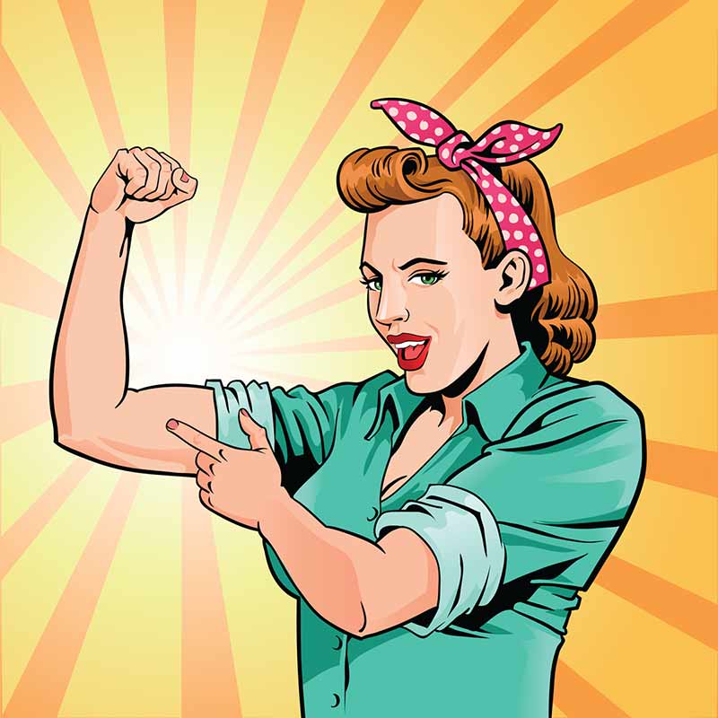 square woman power
